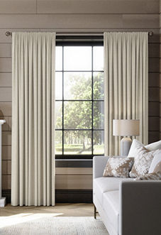 Hampshire (Blackout) Pencil Pleat, Biscuit - Ready Made Curtains